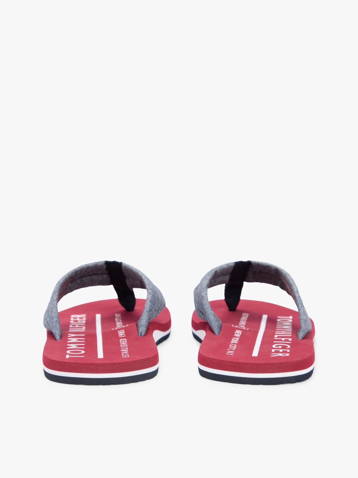 Pure Linen Chambray Jacquard Flip-Flops — Blue