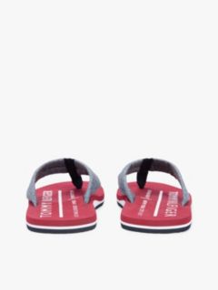 Pure Linen Chambray Jacquard Flip-Flops — Blue 4
