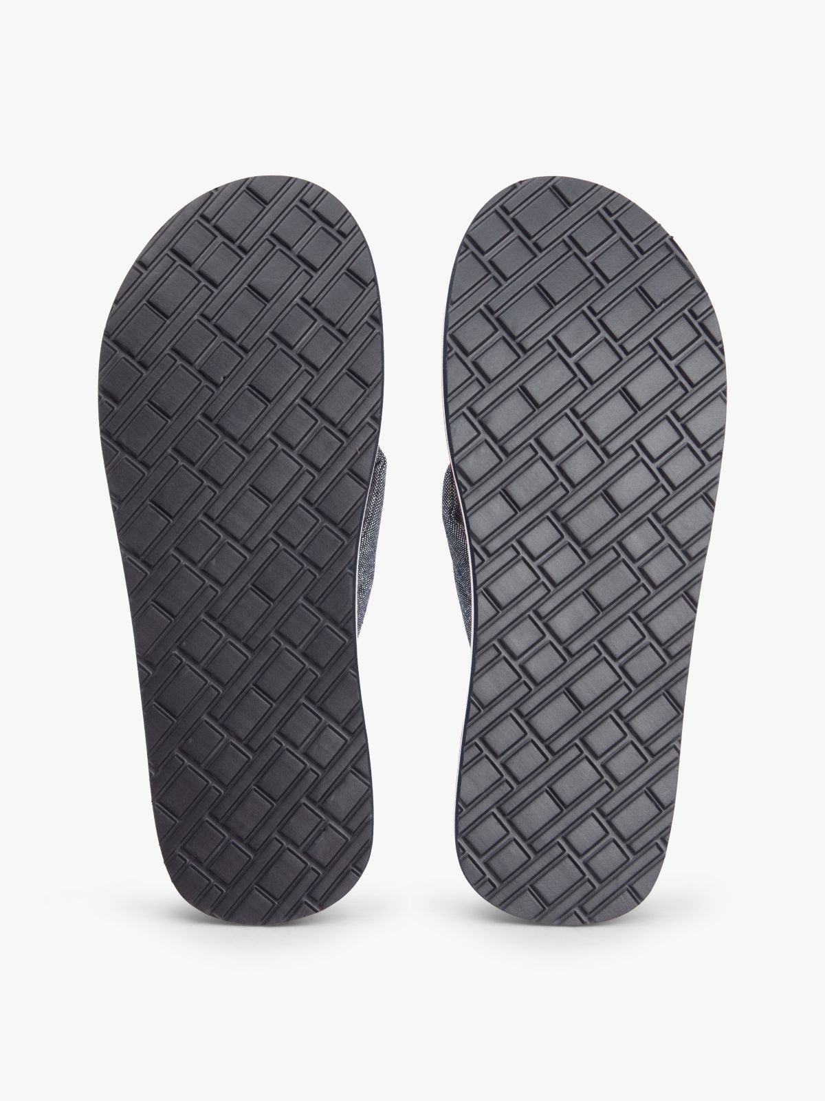 Pure Linen Chambray Jacquard Flip-Flops — Blue