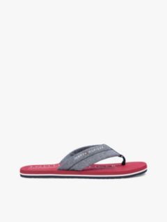 Pure Linen Chambray Jacquard Flip-Flops — Blue 1