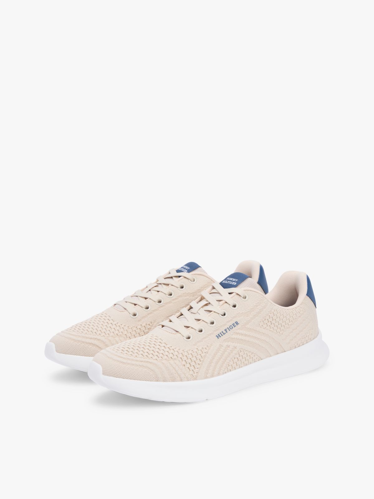 Hilfiger Monotype Lightweight Knit Trainers — Beige