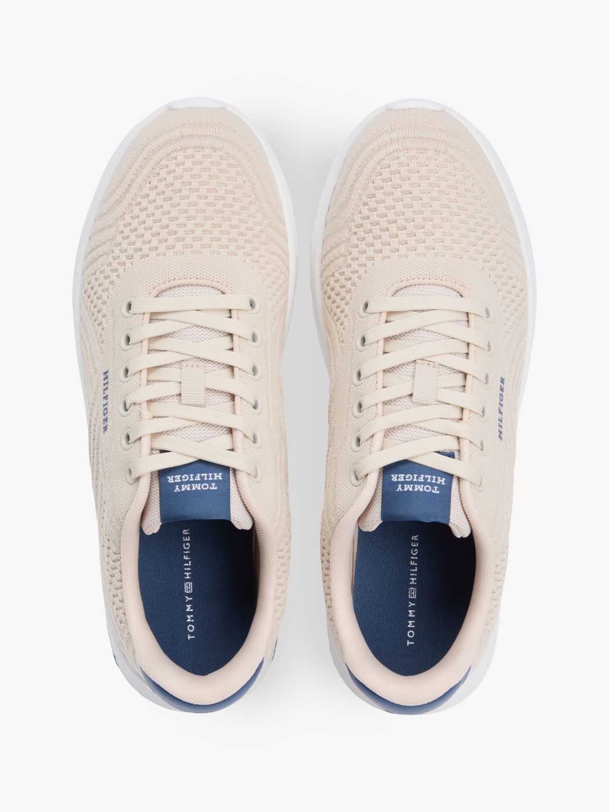 Hilfiger Monotype Lightweight Knit Trainers — Beige