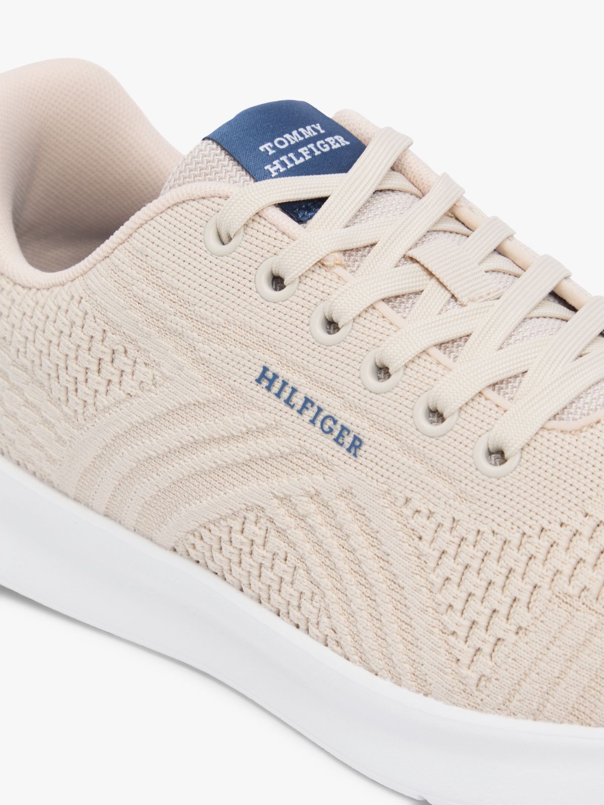 Hilfiger Monotype Lightweight Knit Trainers — Beige
