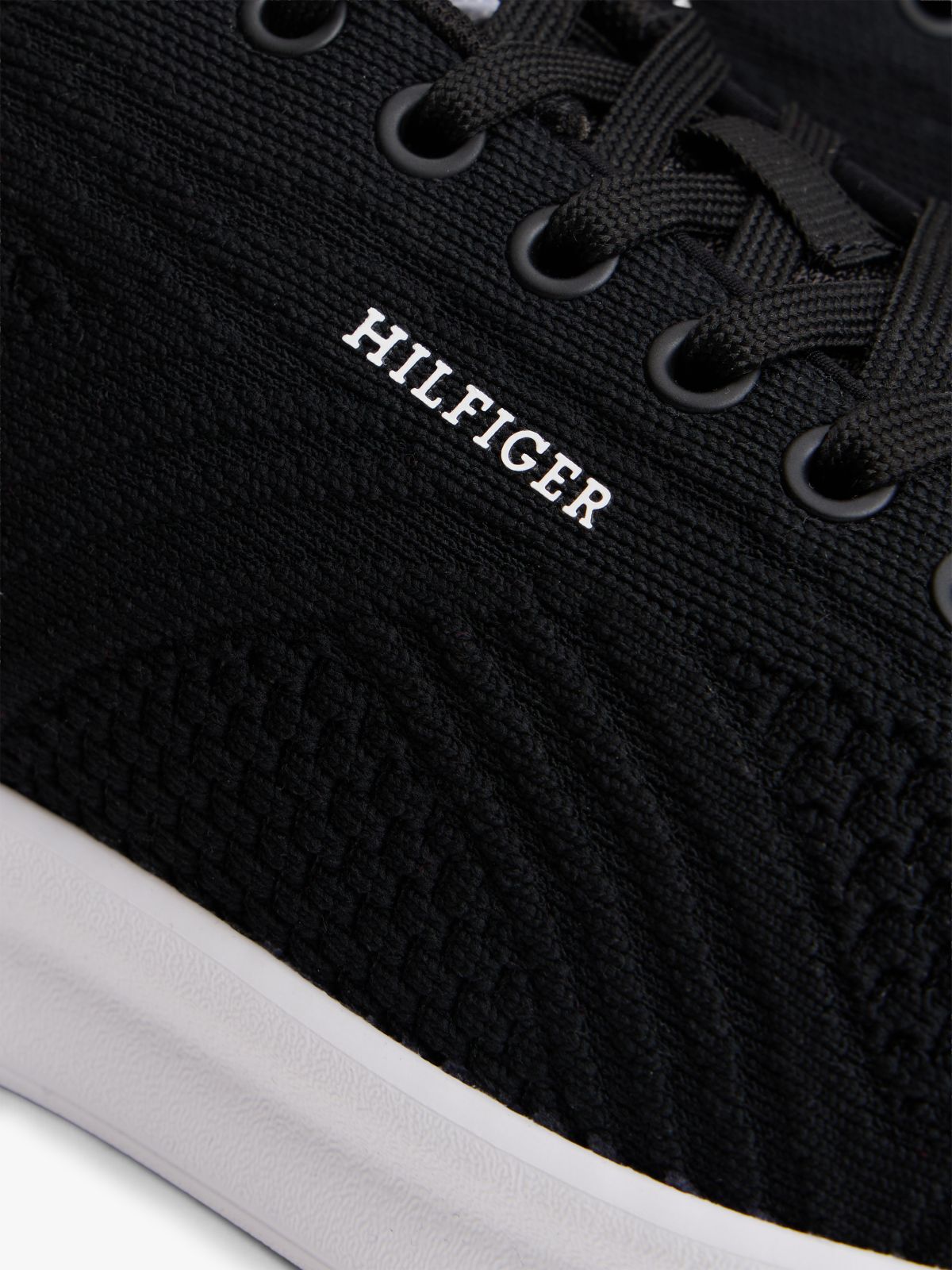 Hilfiger Monotype Lightweight Knit Trainers — Black