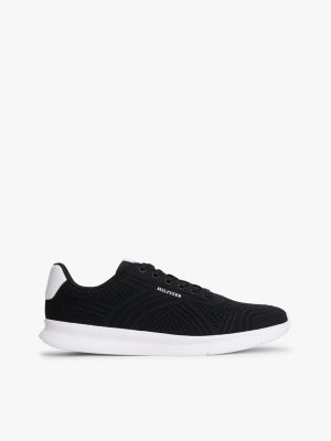 sneakers hilfiger monotype leggere in tessuto black da uomini tommy hilfiger