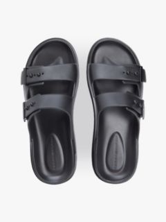 Lightweight Pin Buckle Serrated Pool Slides — Black 3
