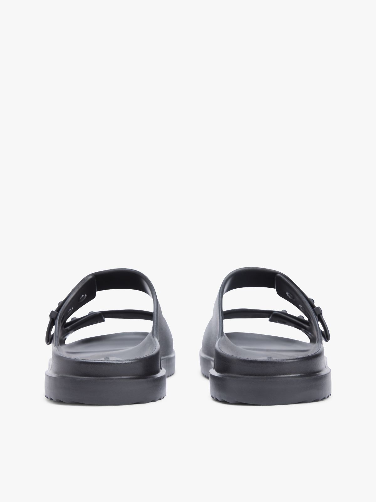 Lightweight Pin Buckle Serrated Pool Slides — Black