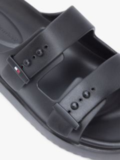 Lightweight Pin Buckle Serrated Pool Slides — Black 6