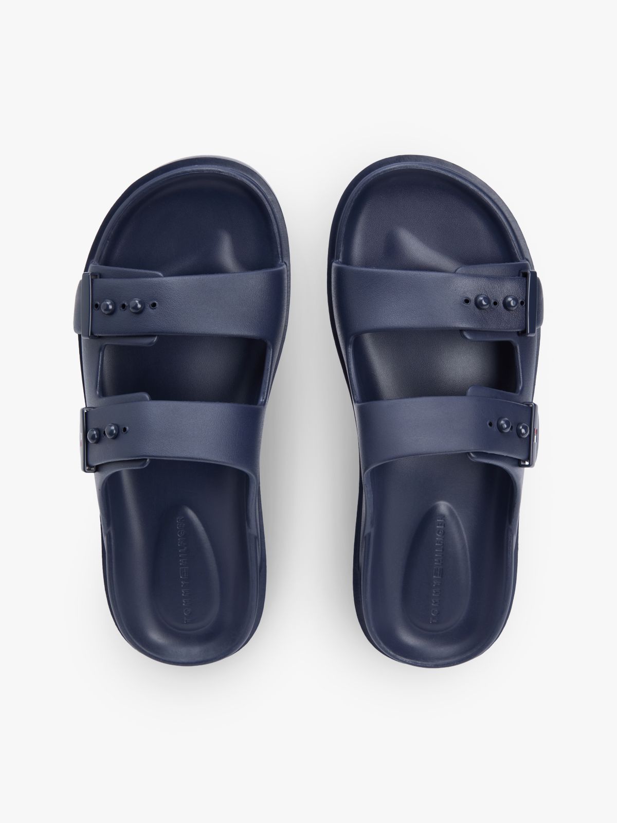 Lightweight Pin Buckle Serrated Pool Slides — Blue