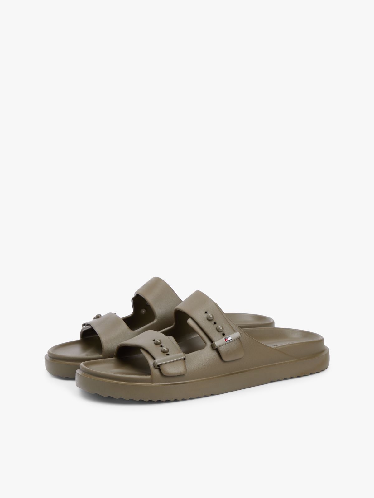 Lightweight Pin Buckle Serrated Pool Slides — Green