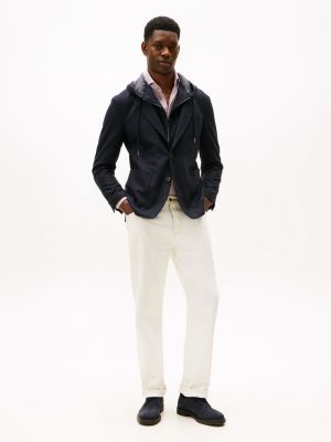 derbies en daim à semelle crantée bleu pour hommes tommy hilfiger