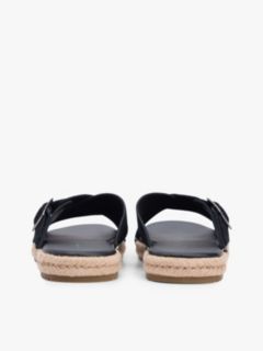 Suede Buckle Flexible Sandals — Black 4