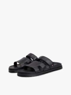 Premium Leather Cutout Sandals — Black 2