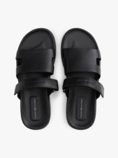 Premium Leather Cutout Sandals — Black 3