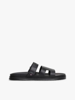 Premium Leather Cutout Sandals — Black 1