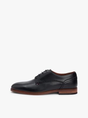 black leather derby shoes for men tommy hilfiger