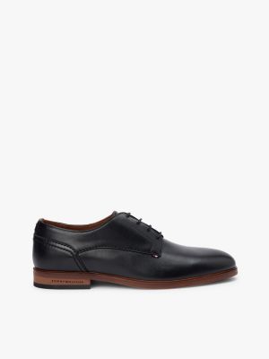 black leather derby shoes for men tommy hilfiger