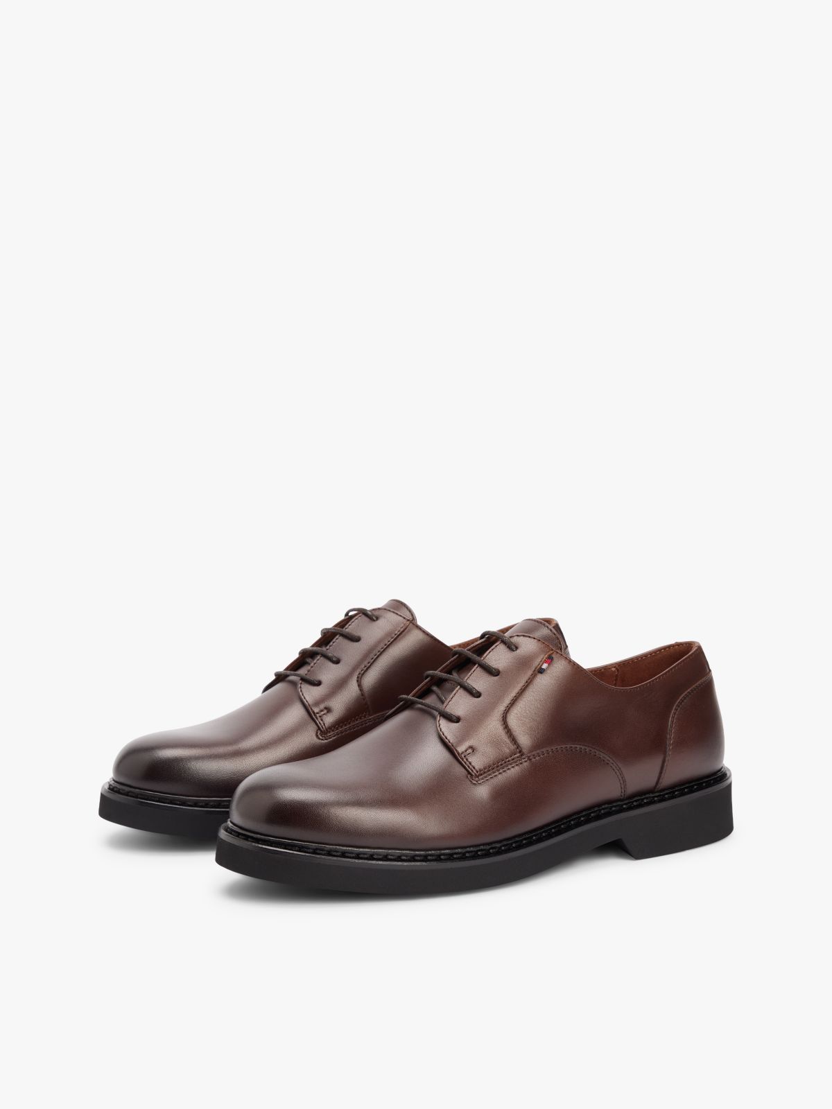 Ultra Lightweight Leather Derby Shoes — Brown