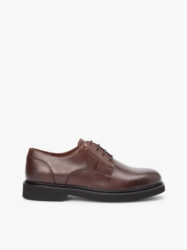 Ultra Lightweight Leather Derby Shoes — Brown