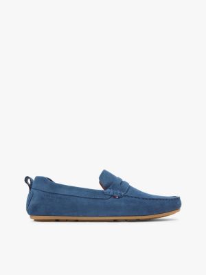 blue suede cleat driver shoes for men tommy hilfiger