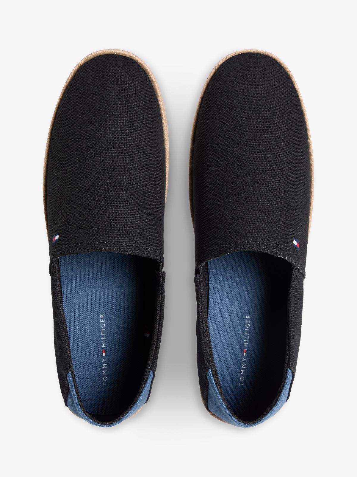 Flag Embroidery Canvas Espadrilles — Black