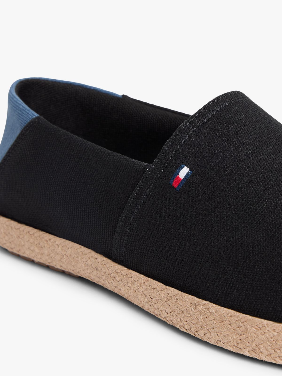 Flag Embroidery Canvas Espadrilles — Black