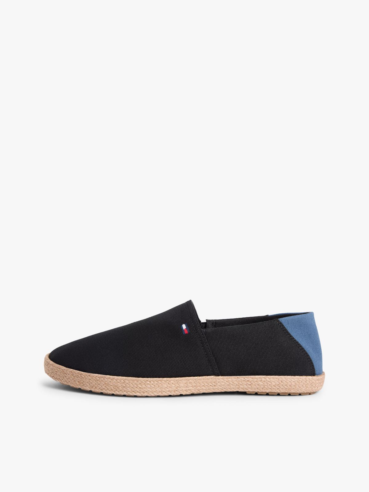 Flag Embroidery Canvas Espadrilles — Black