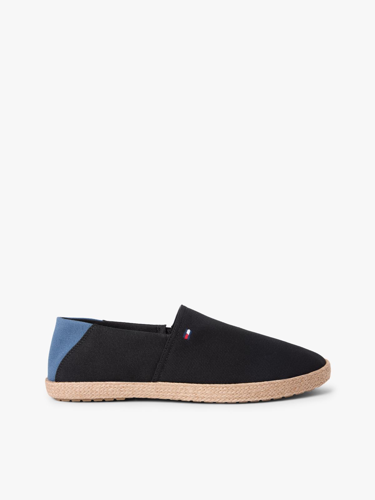 Flag Embroidery Canvas Espadrilles — Black