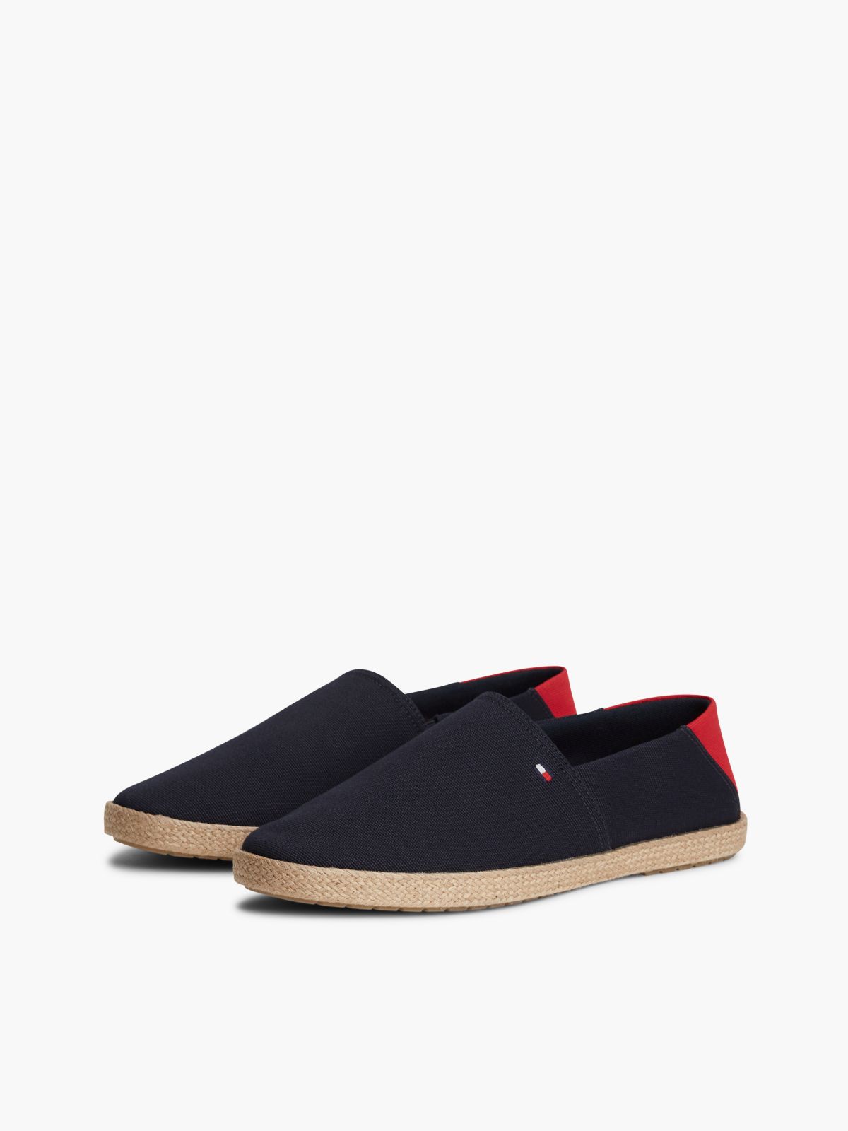 Flag Embroidery Canvas Espadrilles — Blue