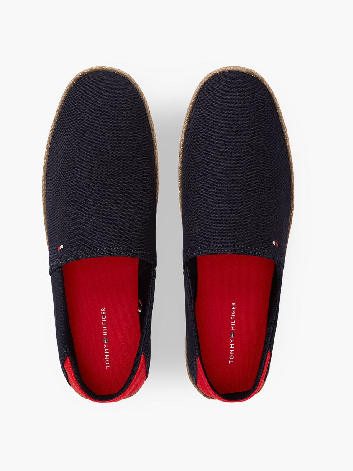 Flag Embroidery Canvas Espadrilles — Blue