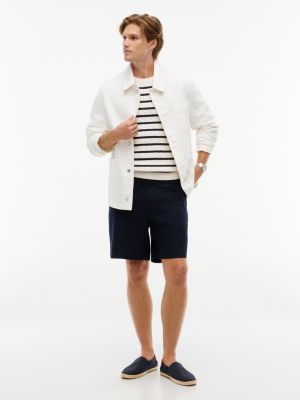 espadrilles en toile à drapeau brodé bleu pour hommes tommy hilfiger