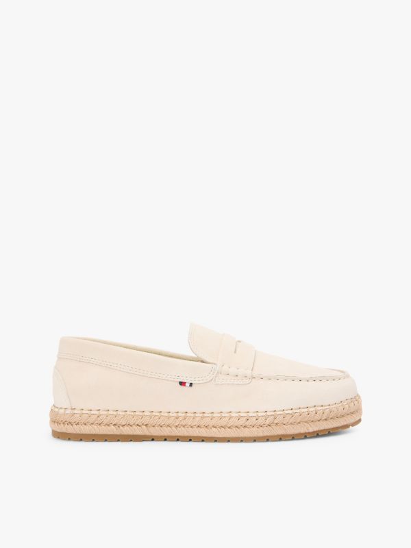 Suede Flexible Sole Espadrilles — Beige