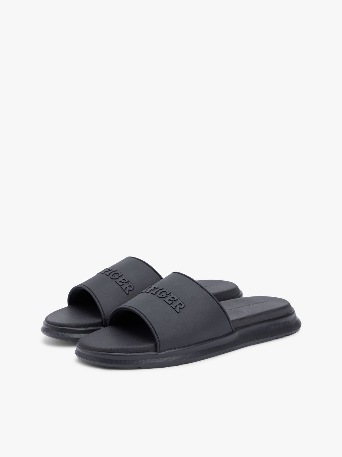 Hilfiger Monotype Pool Slides — Black