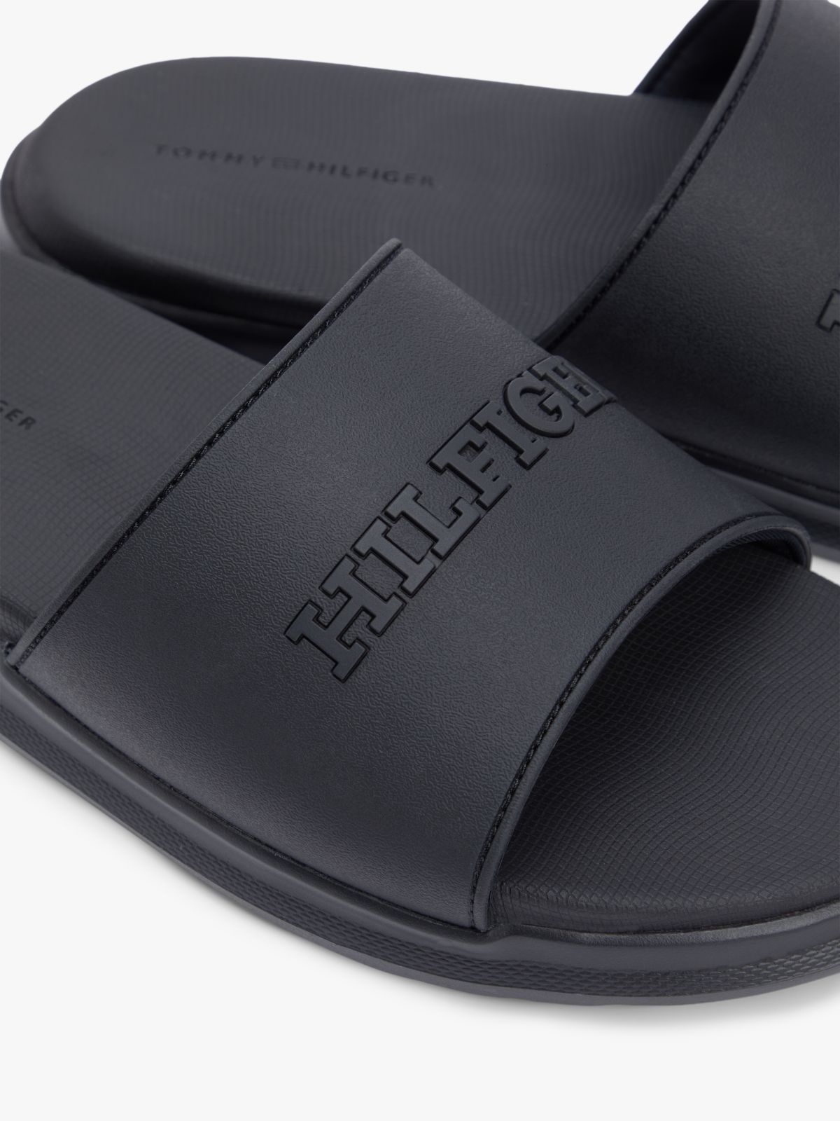 Hilfiger Monotype Pool Slides — Black