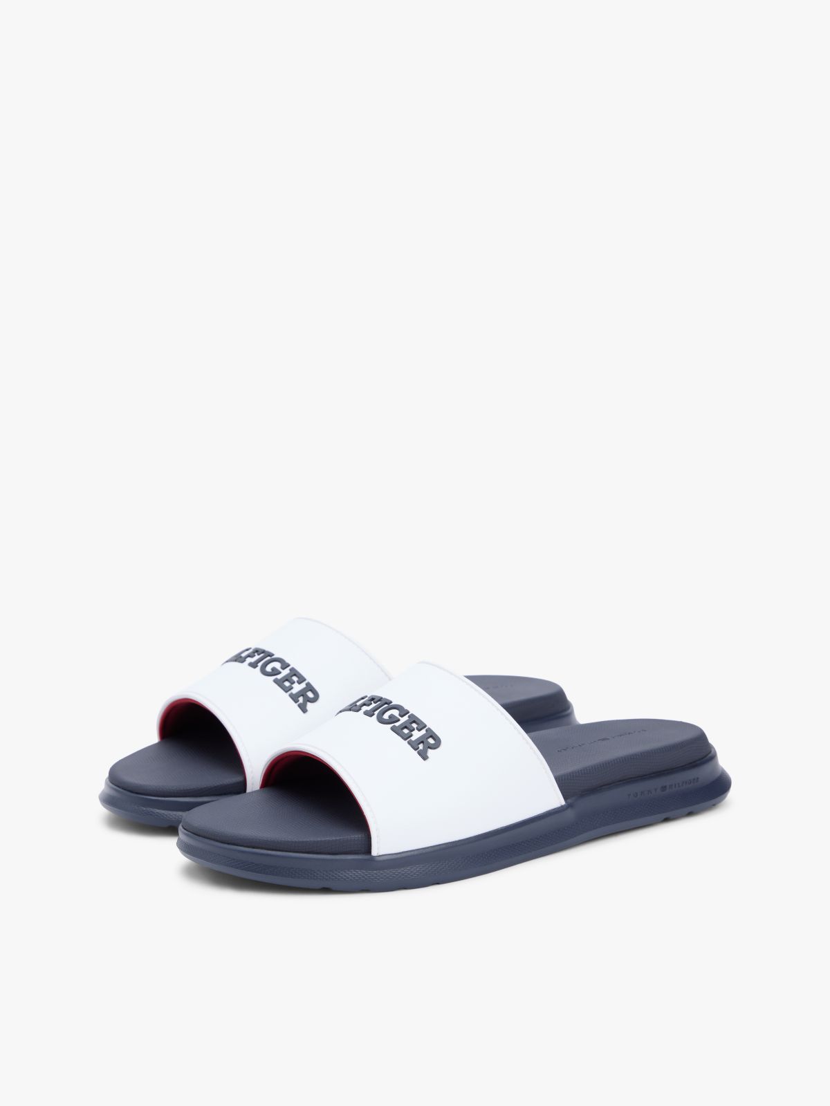 Hilfiger Monotype Pool Slides — White