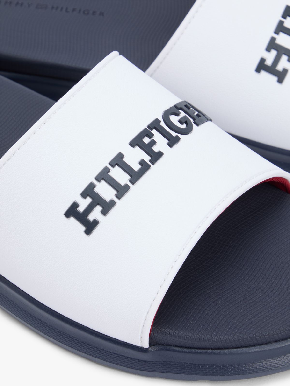Hilfiger Monotype Pool Slides — White