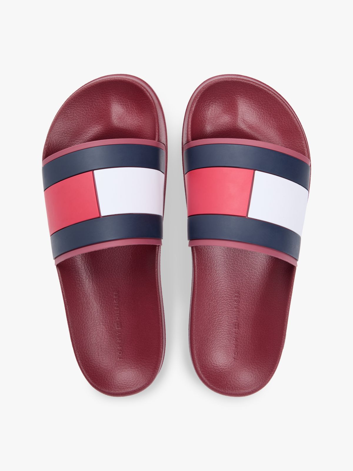 Flag Strap Pool Slides — Red