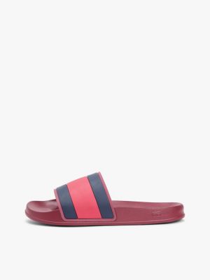 rot badeschuh mit flag-riemen für herren - tommy hilfiger