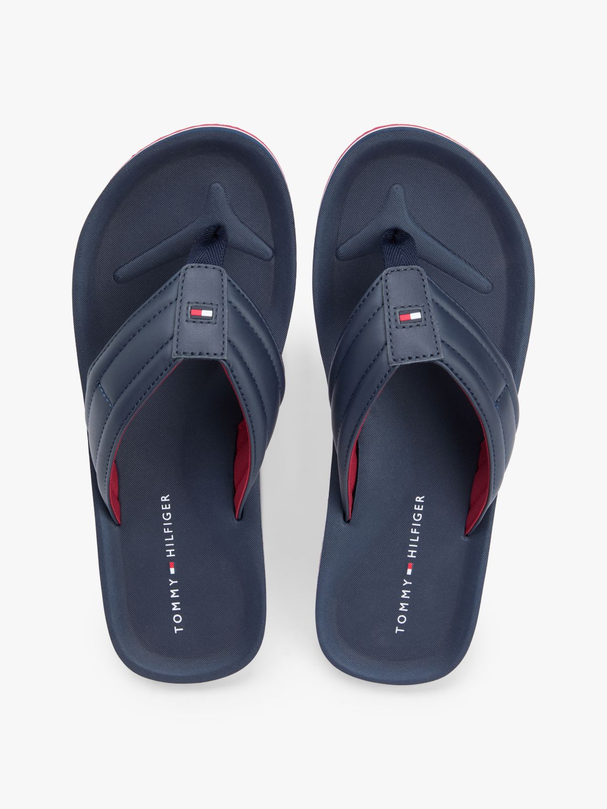 Flag Padded Strap Flip-Flops — Blue