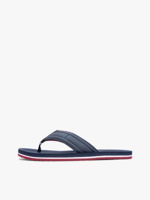 blau zehentrenner mit gepolsterten riemen und flag für herren - tommy hilfiger