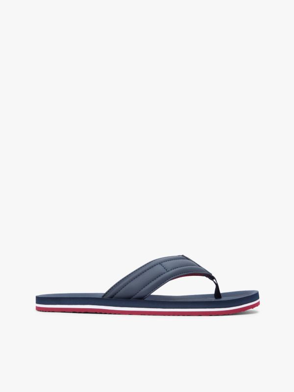 Flag Padded Strap Flip-Flops — Blue