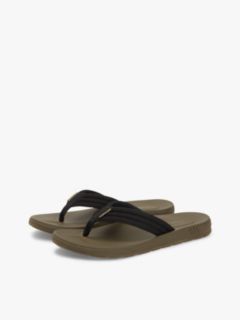 Padded Strap Contoured Footbed Flip-Flops — Black 2