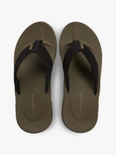 Padded Strap Contoured Footbed Flip-Flops — Black 3