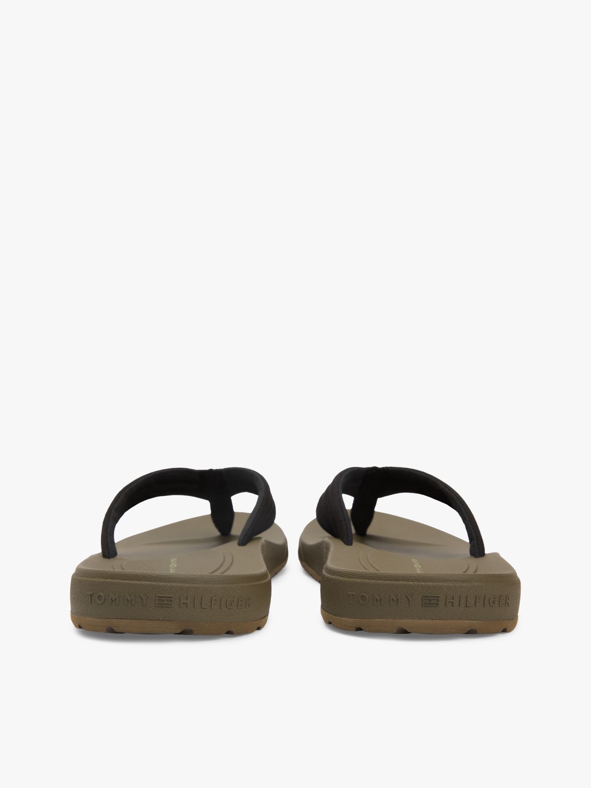 Padded Strap Contoured Footbed Flip-Flops — Black