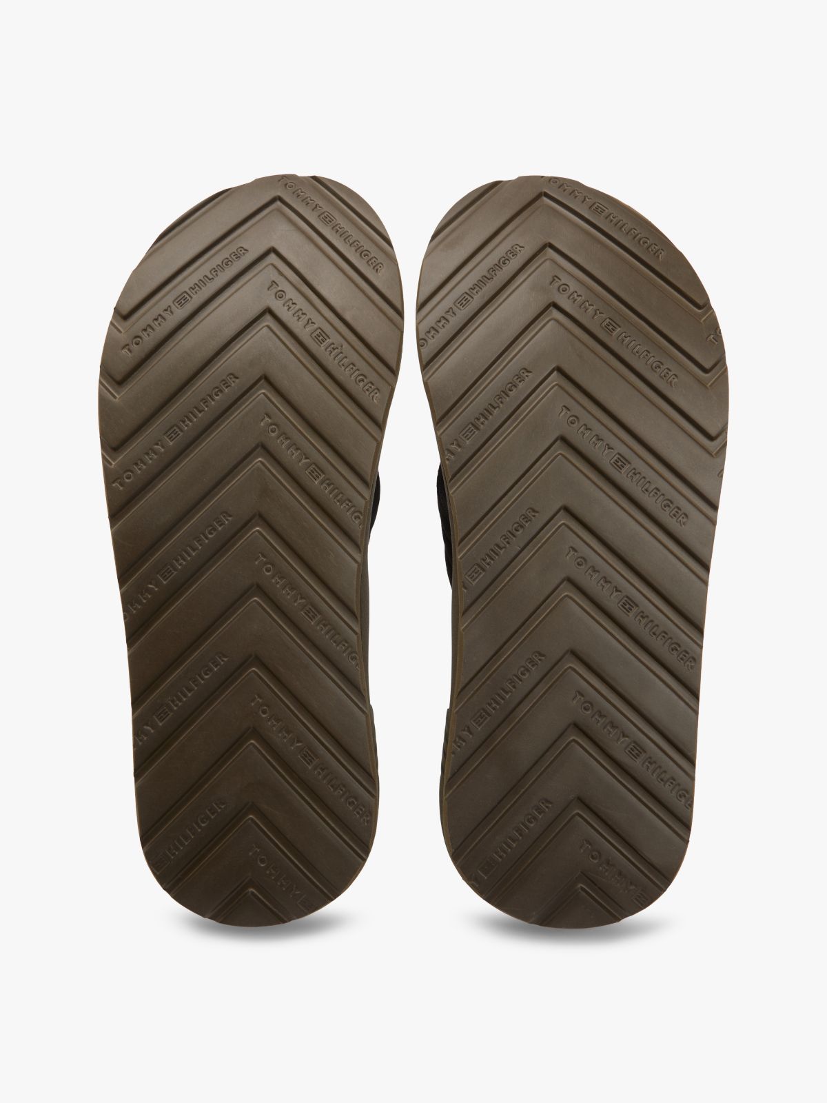 Padded Strap Contoured Footbed Flip-Flops — Black