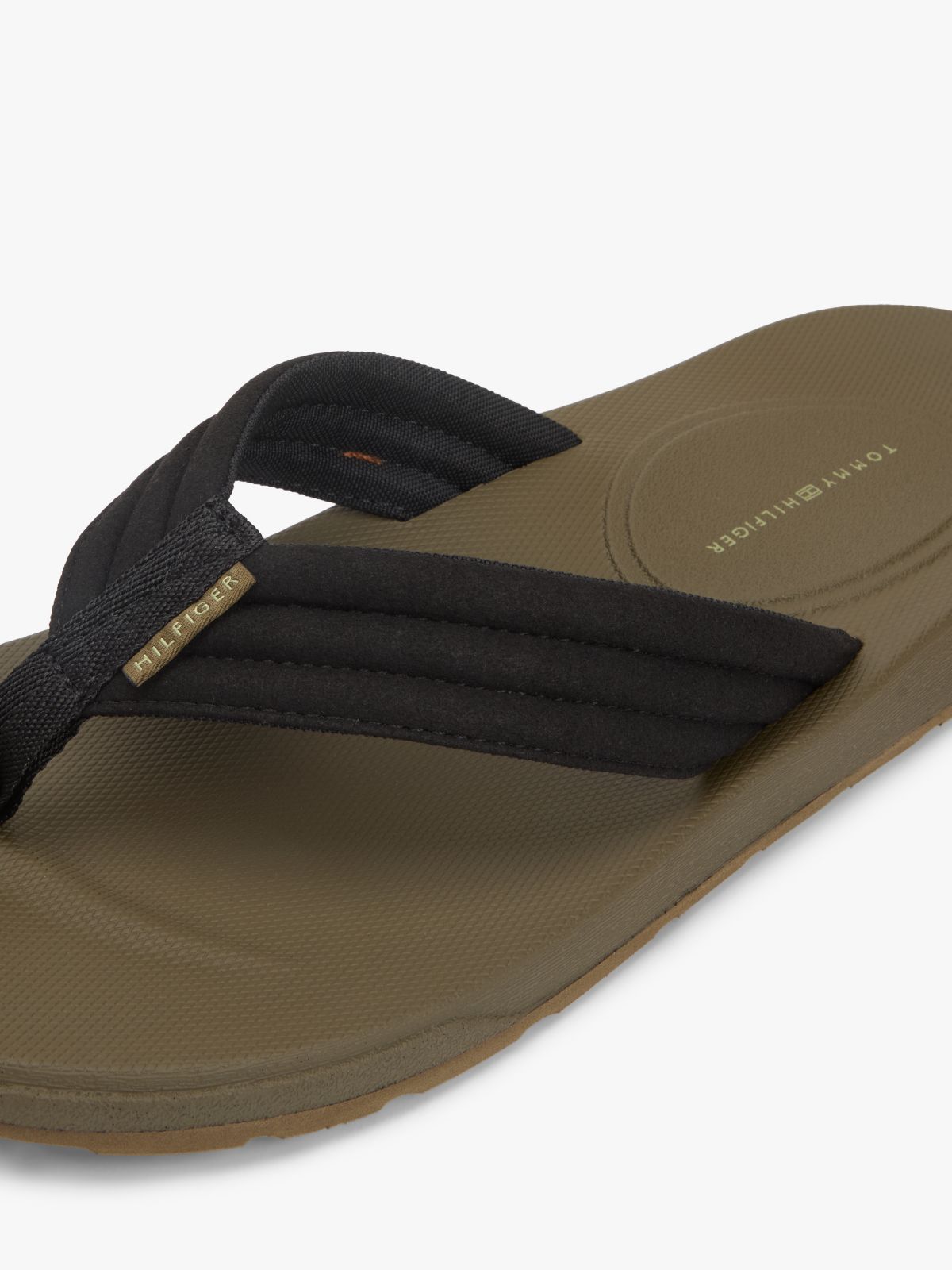 Padded Strap Contoured Footbed Flip-Flops — Black