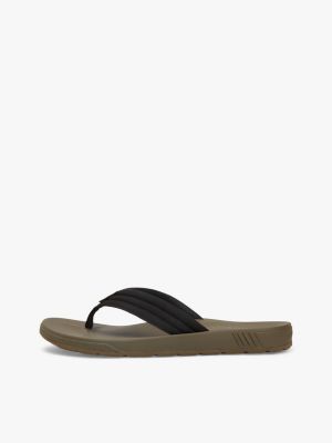 black padded strap contoured footbed flip-flops for men tommy hilfiger