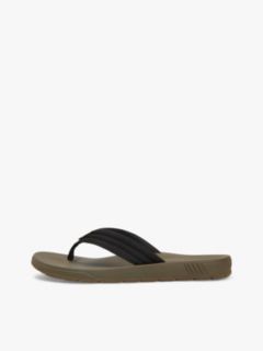 Padded Strap Contoured Footbed Flip-Flops — Black 7