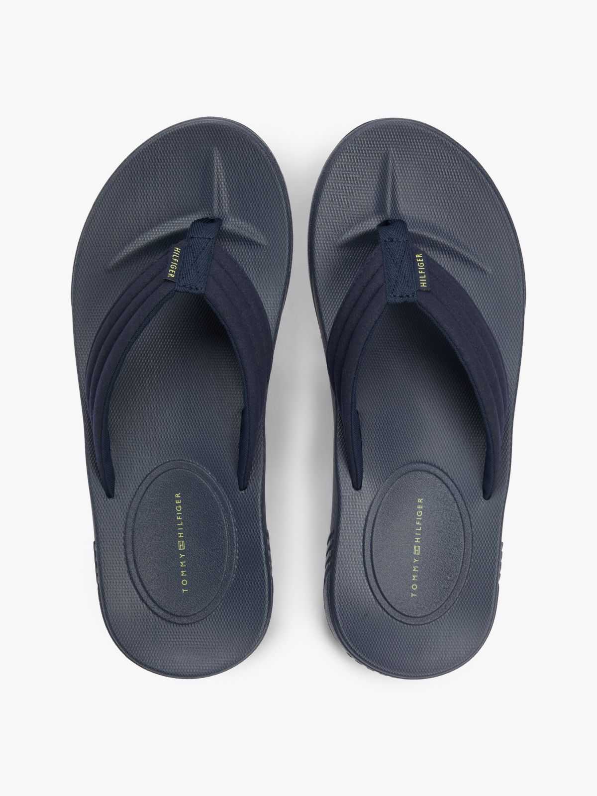 Padded Strap Contoured Footbed Flip-Flops — Blue