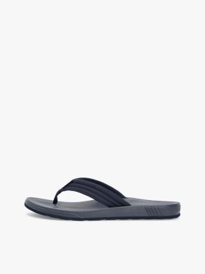 blue padded strap contoured footbed flip-flops for men tommy hilfiger